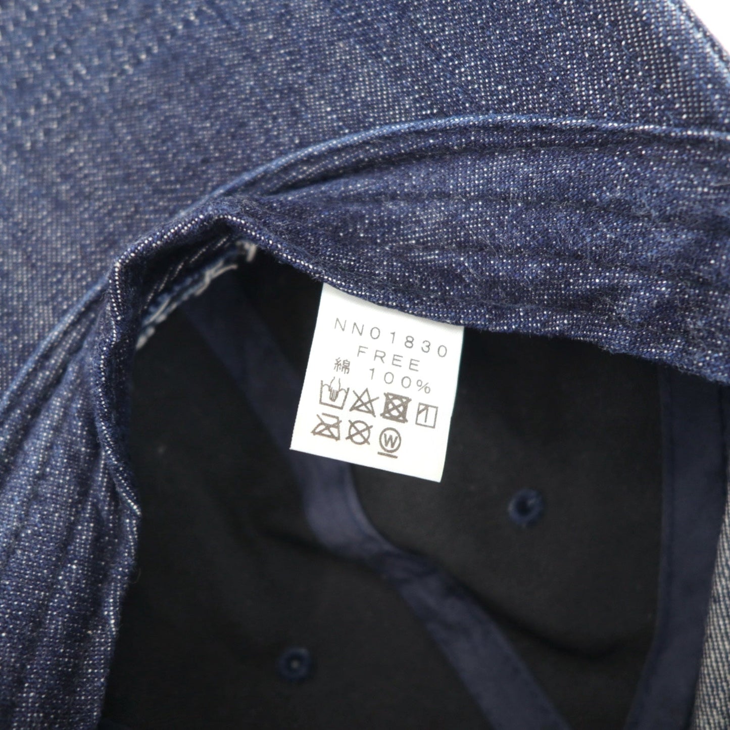 THE NORTH FACE デニムベースボールキャップ FREE インディゴブルー TNFロゴ刺繍 NN01830