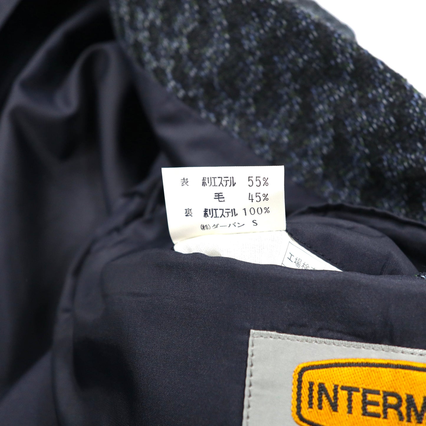 INTERMEZZO by D'URBAN 総柄 スーツ セットアップ L ネイビー ウール 80年代 日本製
