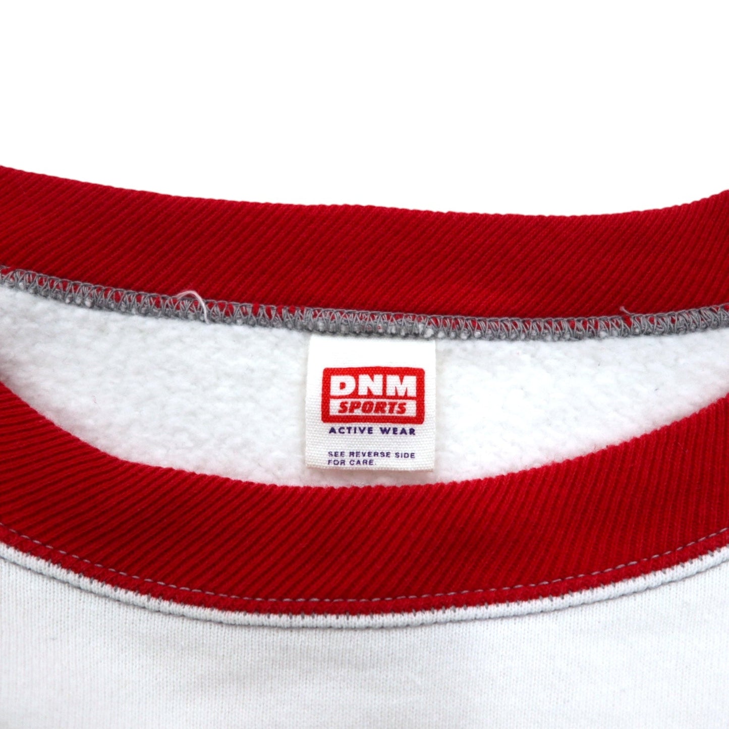 DENIME ラグラン スウェット M ホワイト トリコロール 裏起毛 DNM SPORTS 日本製