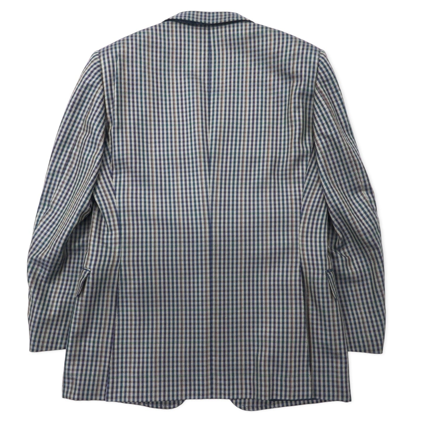 Burberrys オールド 2B テーラードジャケット 98-88-175 AB6 ベージュ ネイビー チェック ウール シルク混 日本製