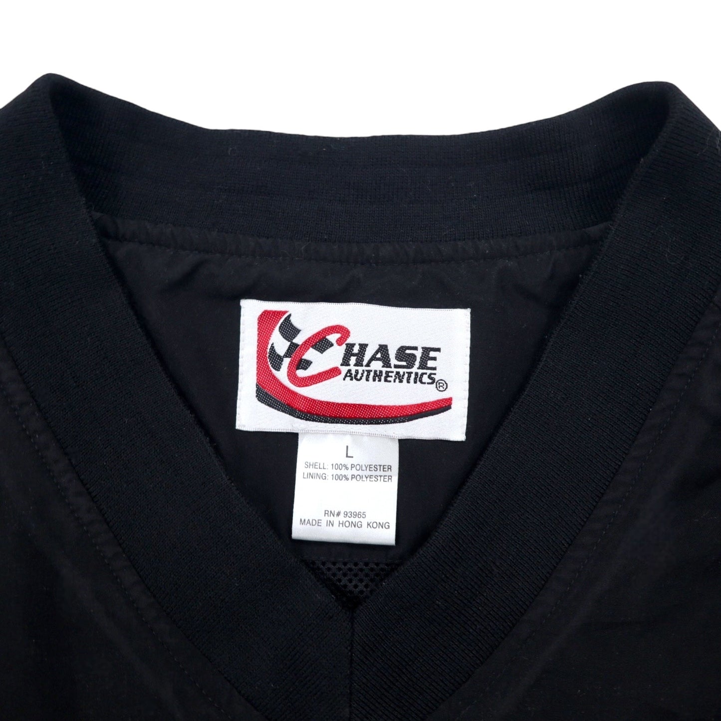 CHASE AUTHENTICS レーシング ピステ プルオーバー ナイロンジャケット L ブラック ポリエステル ドローコード UPS 刺繍