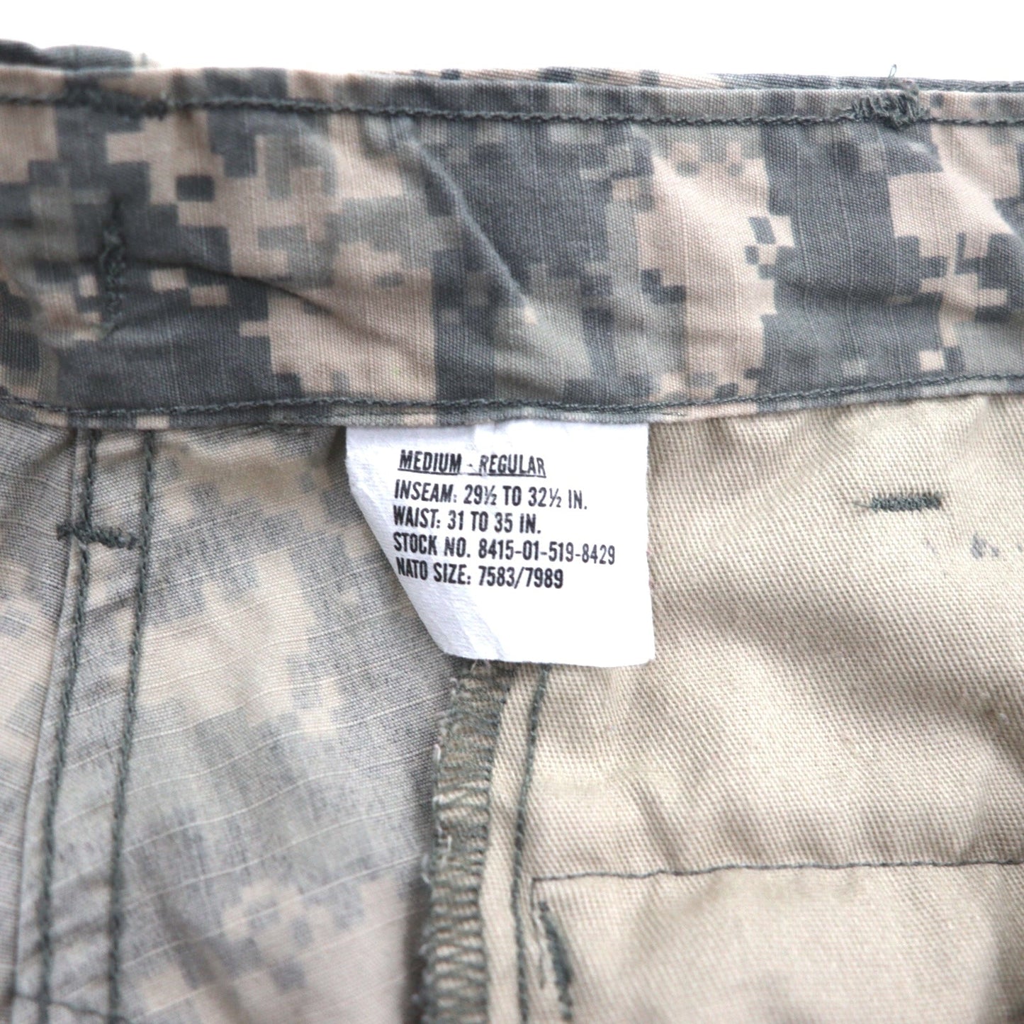US ARMY 米軍 WOOLRICH INC. 00年代 ミリタリー デジカモ カーゴパンツ M カーキ 8415-01-519-8429
