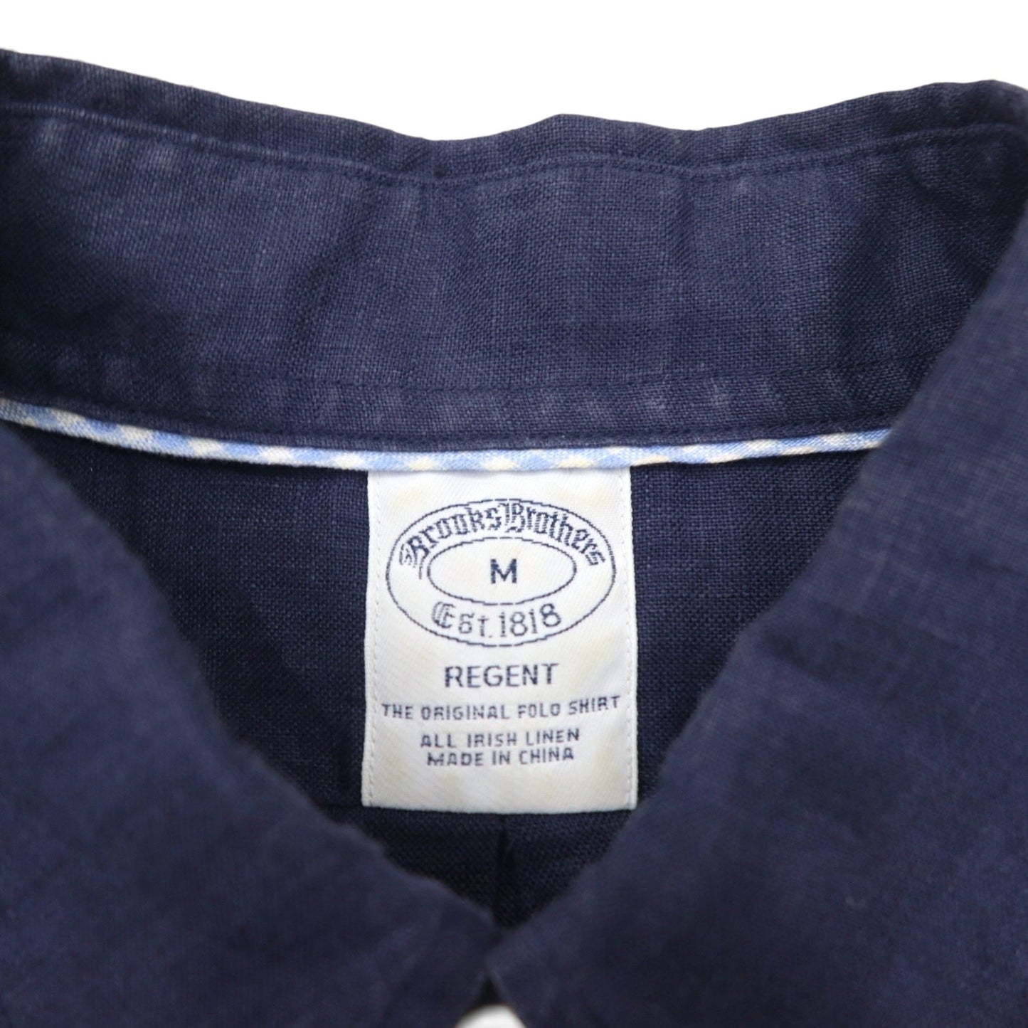Brooks Brothers REGENT リネン ボタンダウンシャツ M ネイビー アイリッシュリネン 麻 胸ポケット BAIRD McNUTT