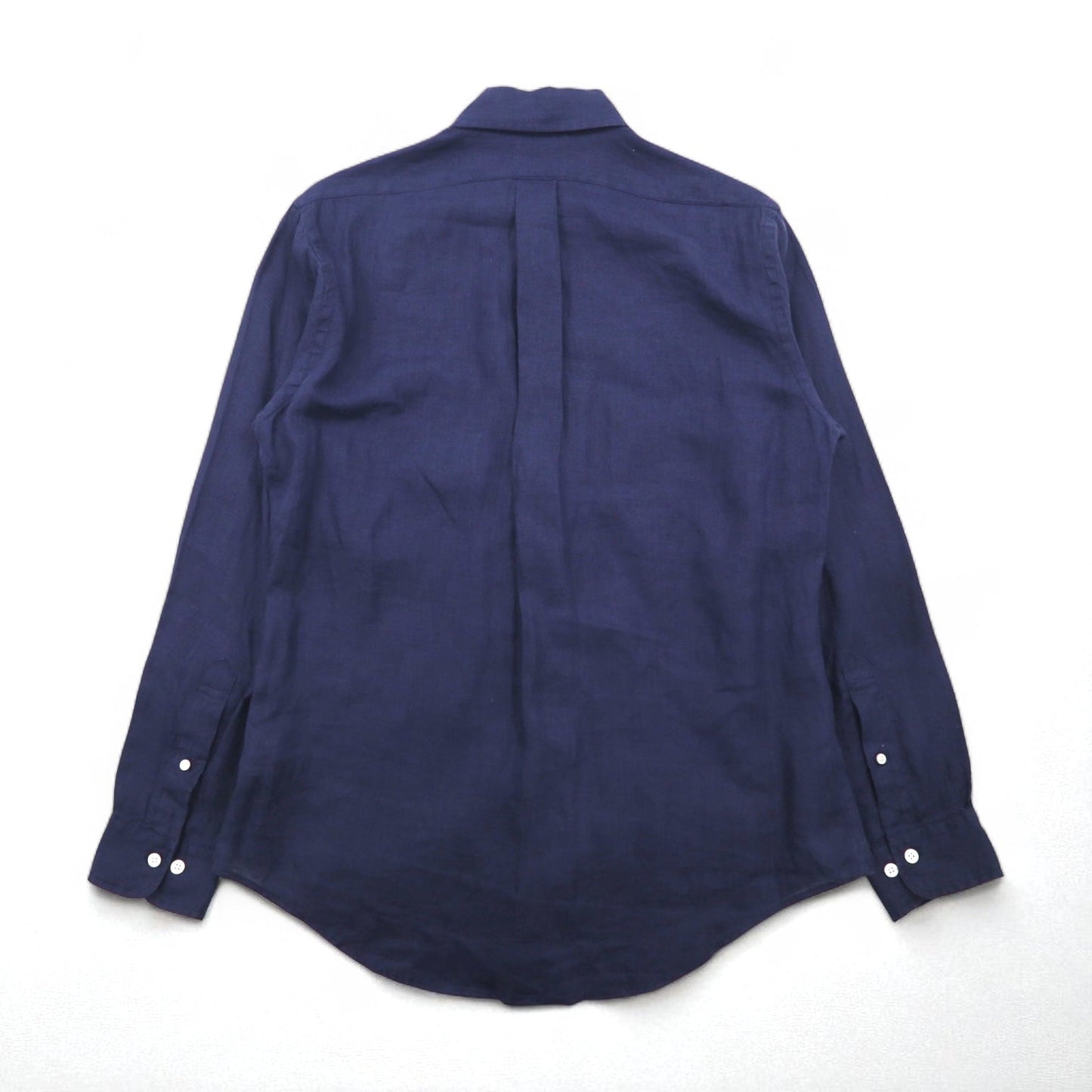 Brooks Brothers REGENT リネン ボタンダウンシャツ M ネイビー アイリッシュリネン 麻 胸ポケット BAIRD McNUTT