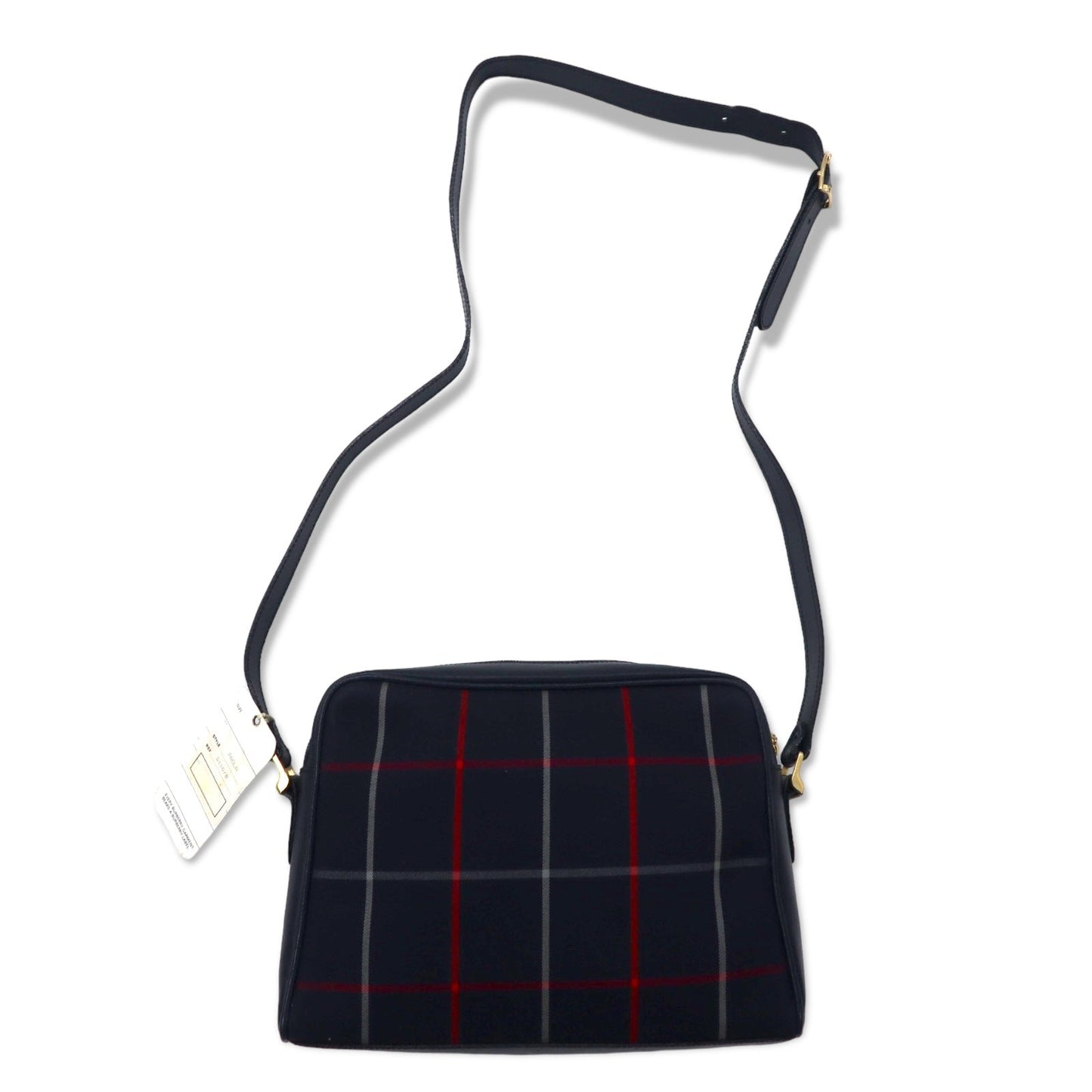 BURBERRYS オールド ノバチェック ショルダーバッグ ネイビー キャンバス レザー 未使用品