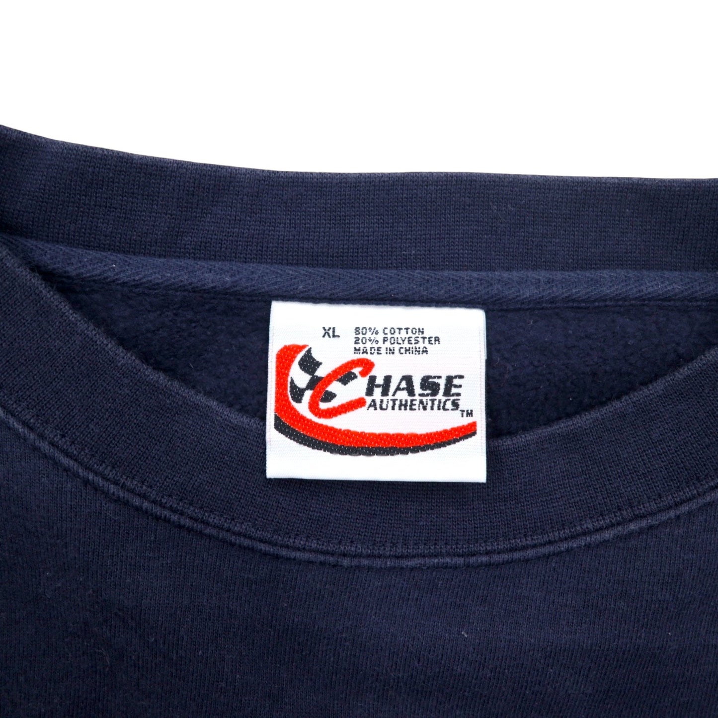 90年代 CHASE AUTHENTICS レーシング 刺繍 スウェット XL ネイビー コットン RUSTY WALLACE