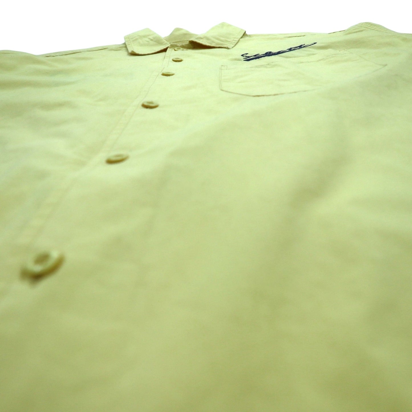 Schott 半袖 ワークシャツ XL イエロー コットン PERFECTO 胸ポケット ロゴ刺繍