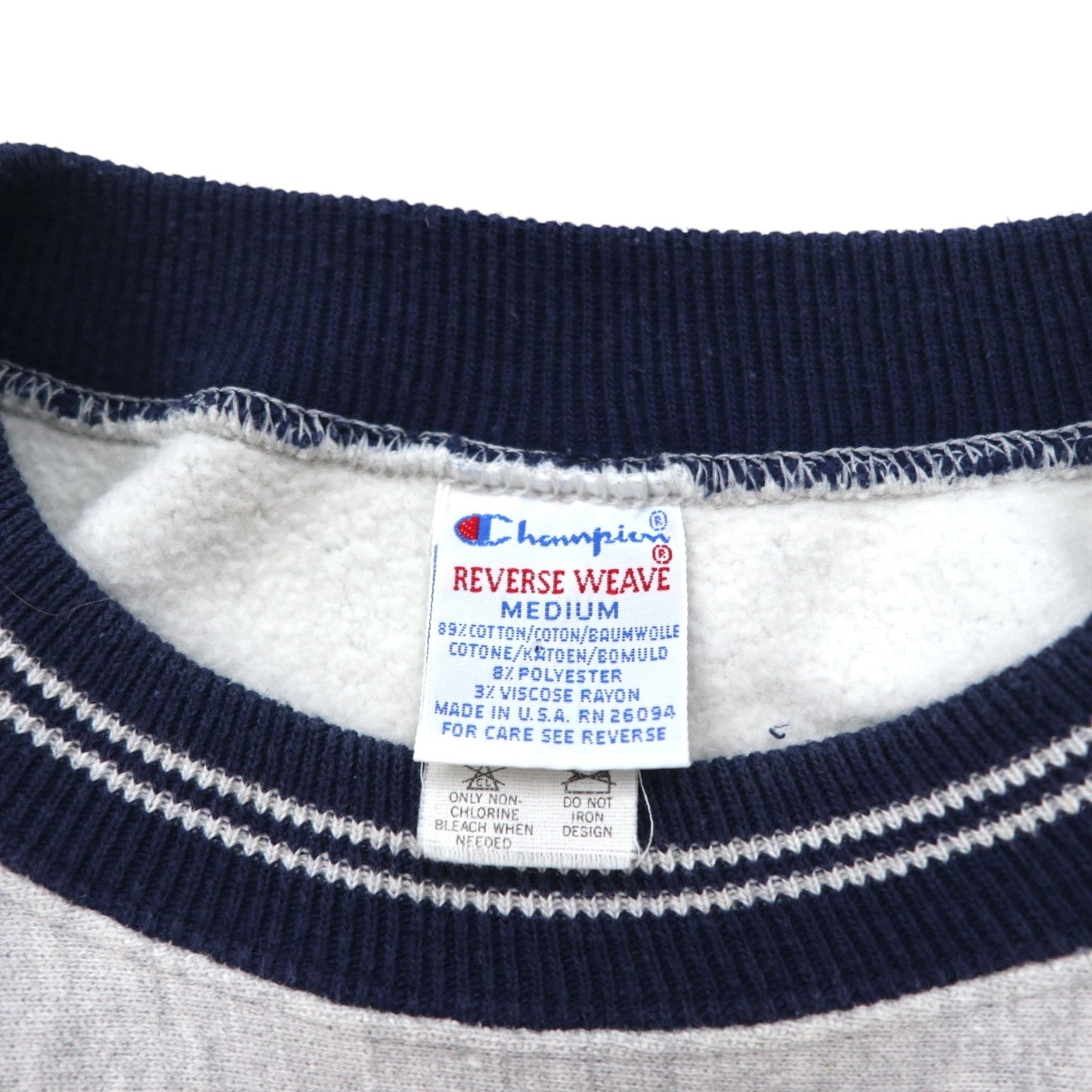 Champion 90年代 USA製 刺繍タグ リバースウィーブ REVERSE WEAVE リブライン スウェット M グレー スクリプトロゴ 刺繍