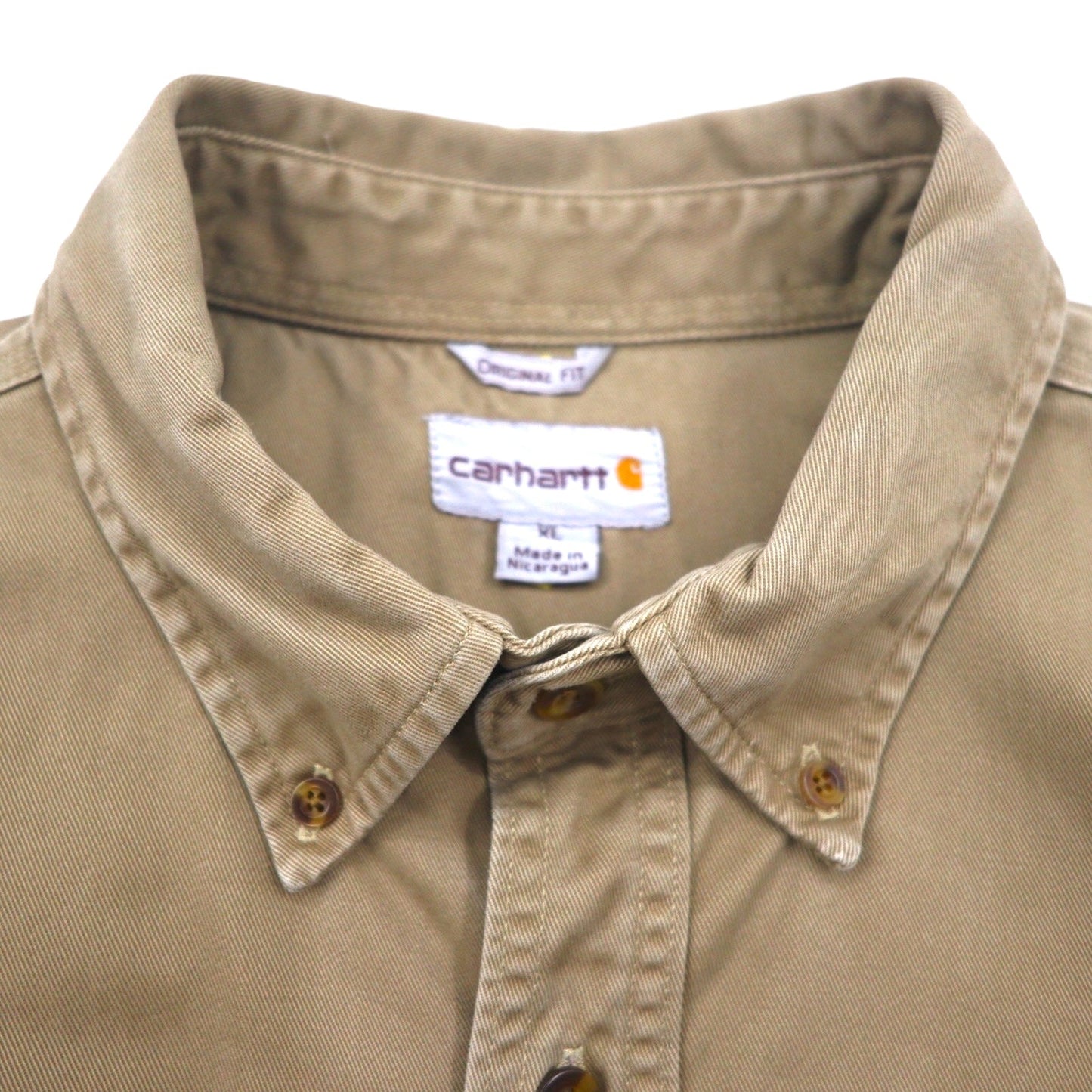 carhartt ボタンダウン ワークシャツ XL ベージュ ダブルポケット OAKMAN S09 266