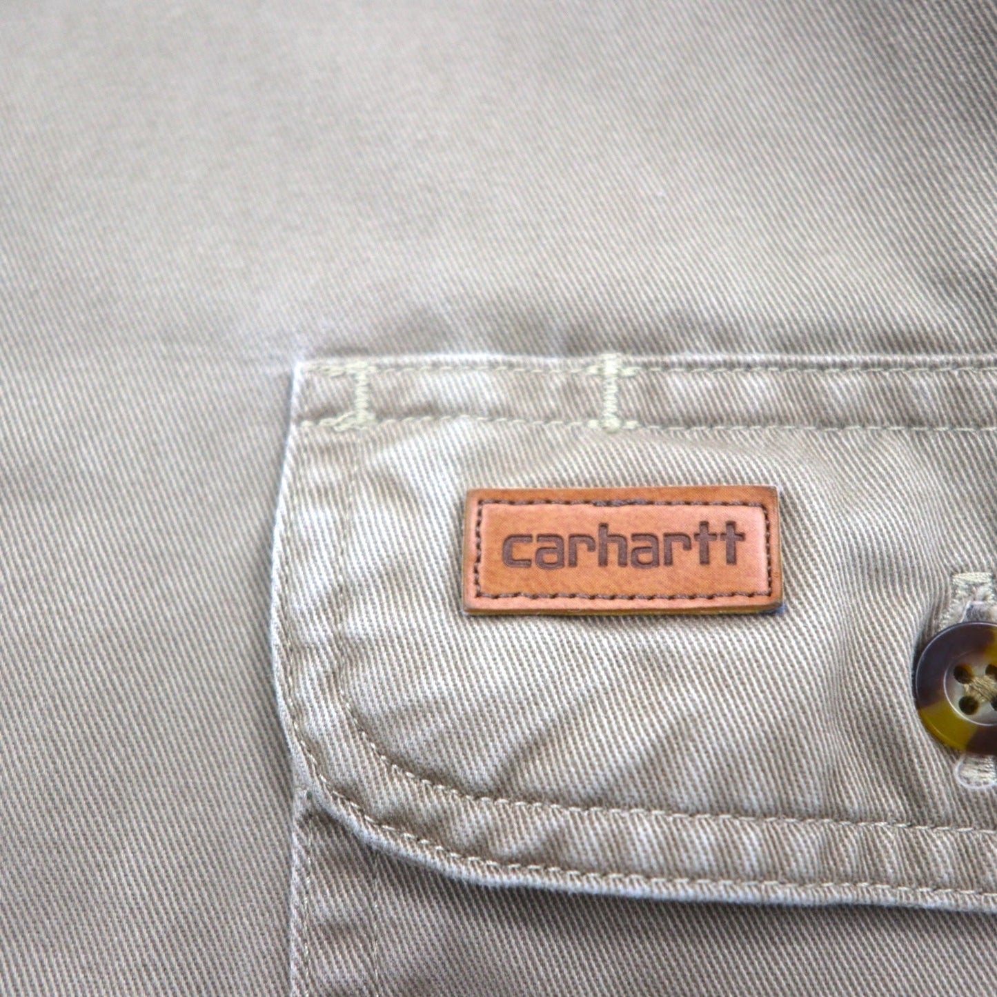 carhartt ボタンダウン ワークシャツ XL ベージュ ダブルポケット OAKMAN S09 266