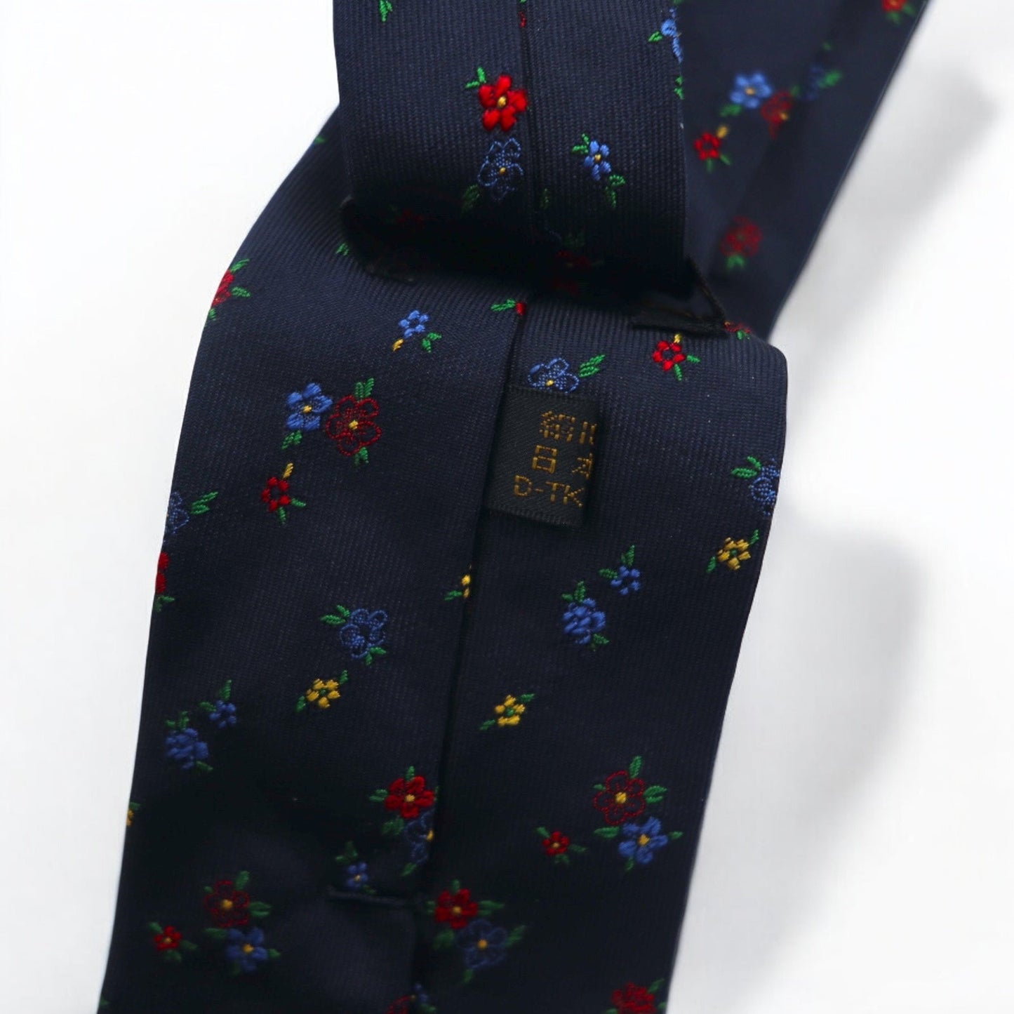 COMME des GARCONS HOMME ネクタイ ネイビー 花柄 総柄 シルク 日本製
