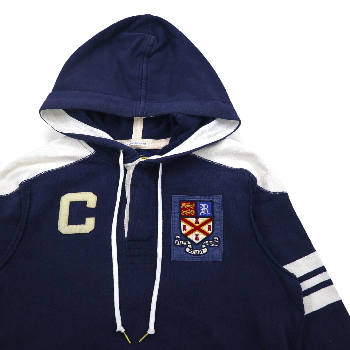 RUGBY RALPH LAUREN ラガーシャツ パーカー L ネイビー ワッペン ナンバリング CLASSIC RUGBY FIT