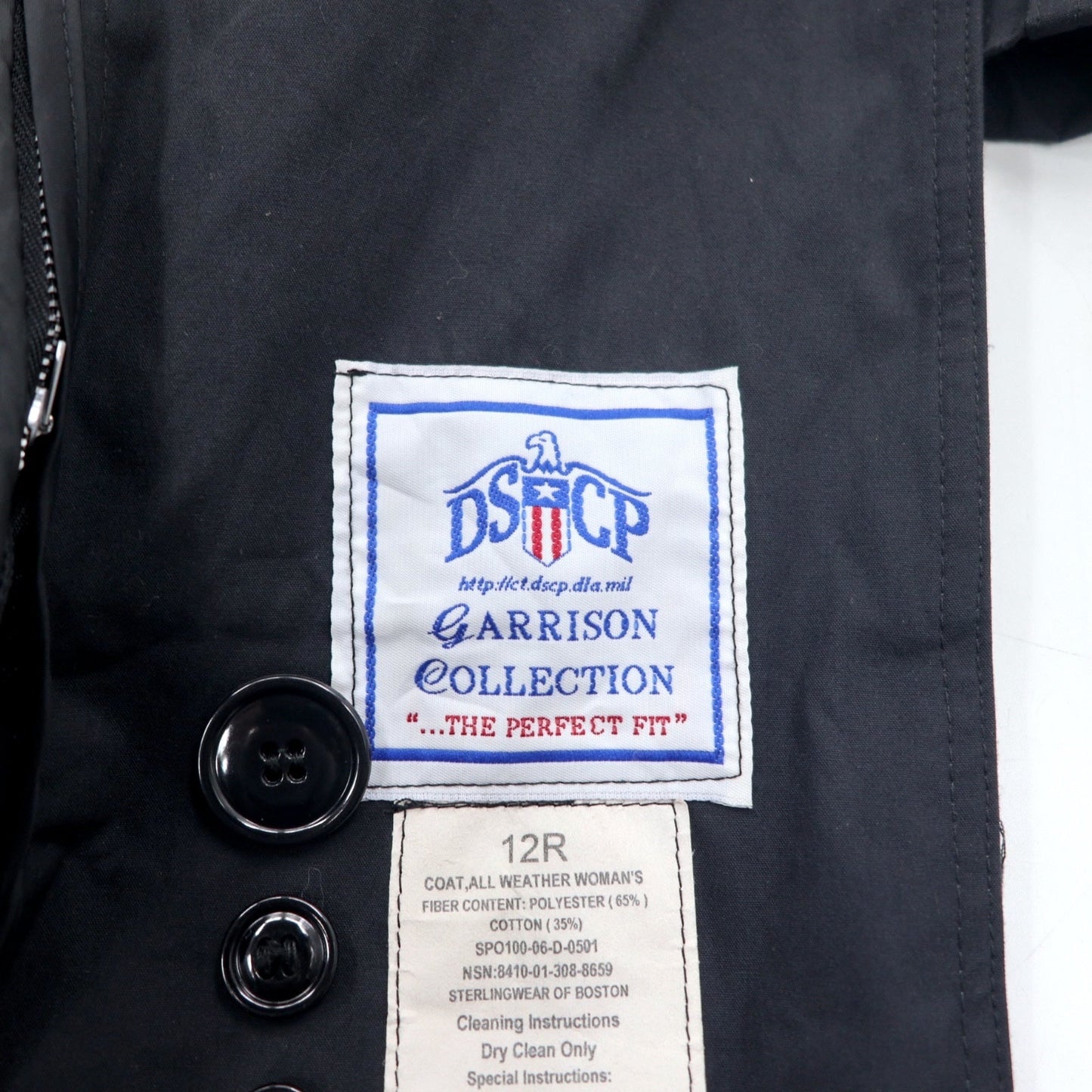 US ARMY COAT ALL WEATHER 米軍 オールウェザーコート トレンチコート XL ブラック キルティングライナー着脱式 ミリタリー 8410-01-308-8659 DSCP
