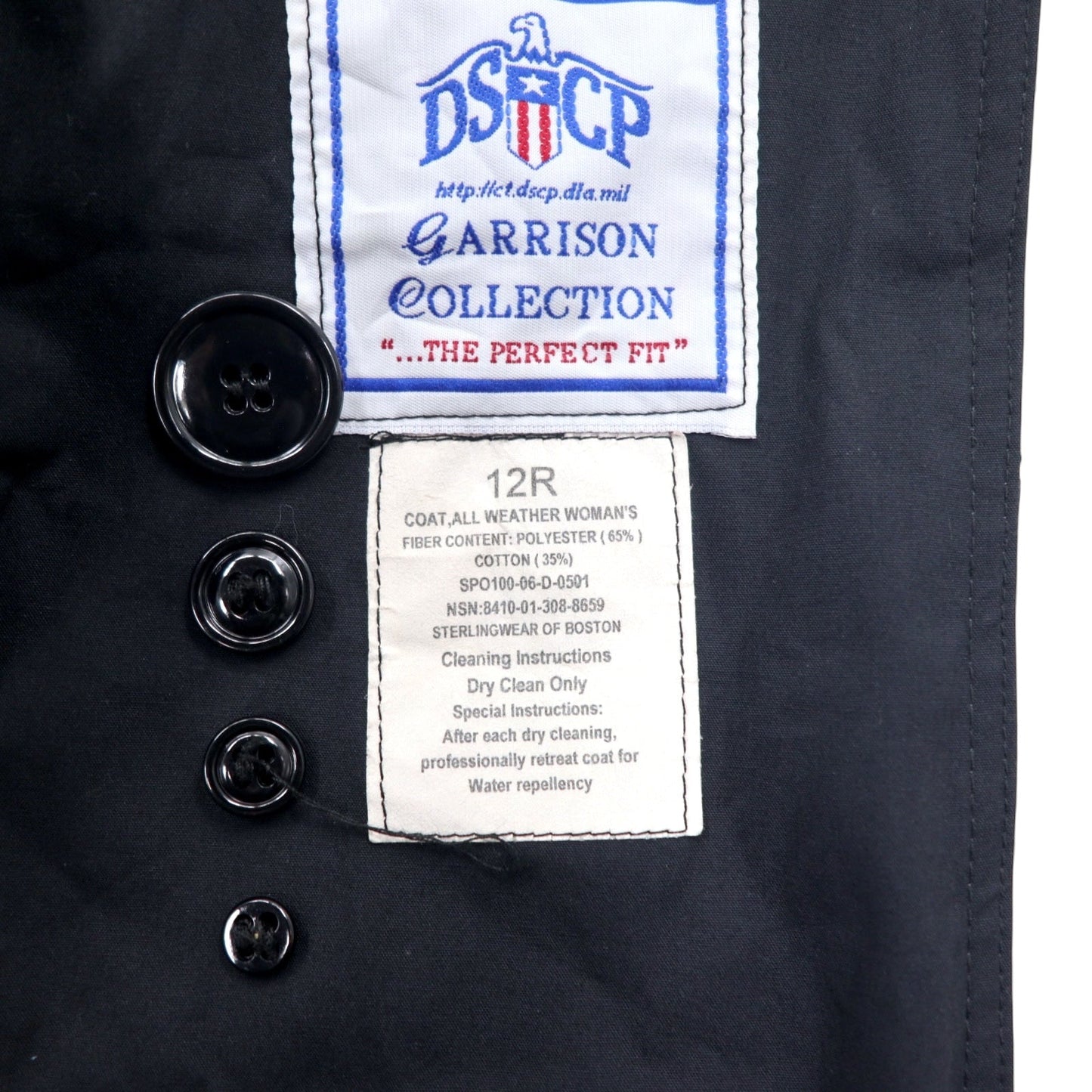 US ARMY COAT ALL WEATHER 米軍 オールウェザーコート トレンチコート XL ブラック キルティングライナー着脱式 ミリタリー 8410-01-308-8659 DSCP