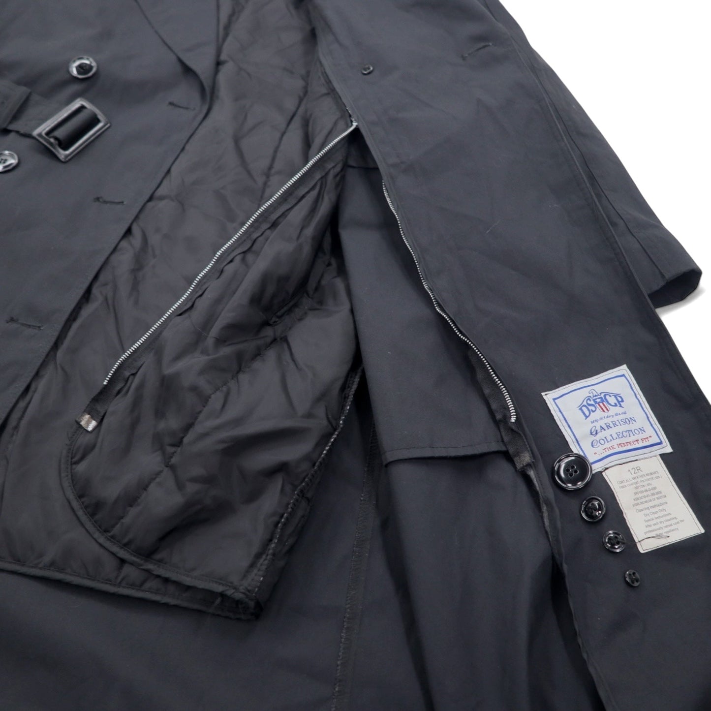 US ARMY COAT ALL WEATHER 米軍 オールウェザーコート トレンチコート XL ブラック キルティングライナー着脱式 ミリタリー 8410-01-308-8659 DSCP