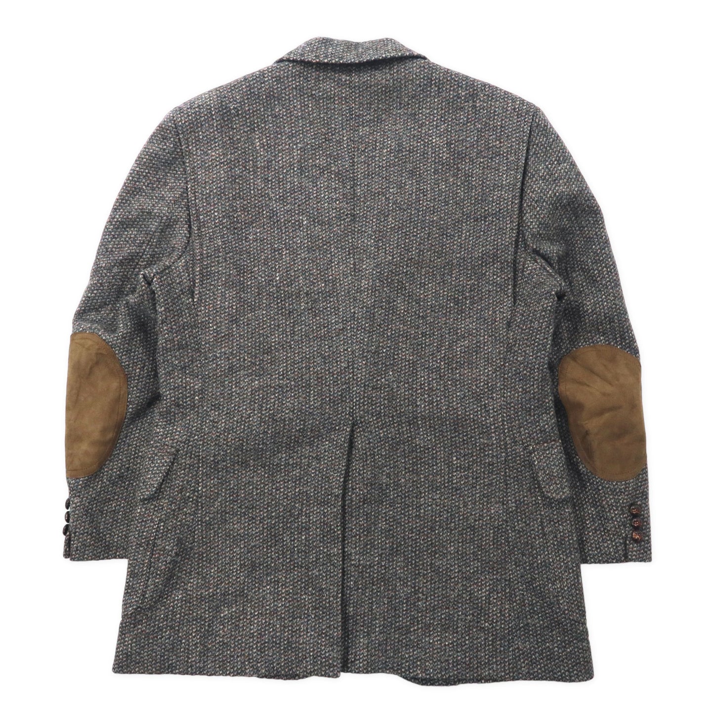USA製 80年代 PENDLETON 2Bツイードジャケット 40 グレー ウール レザーエルボーパッチ