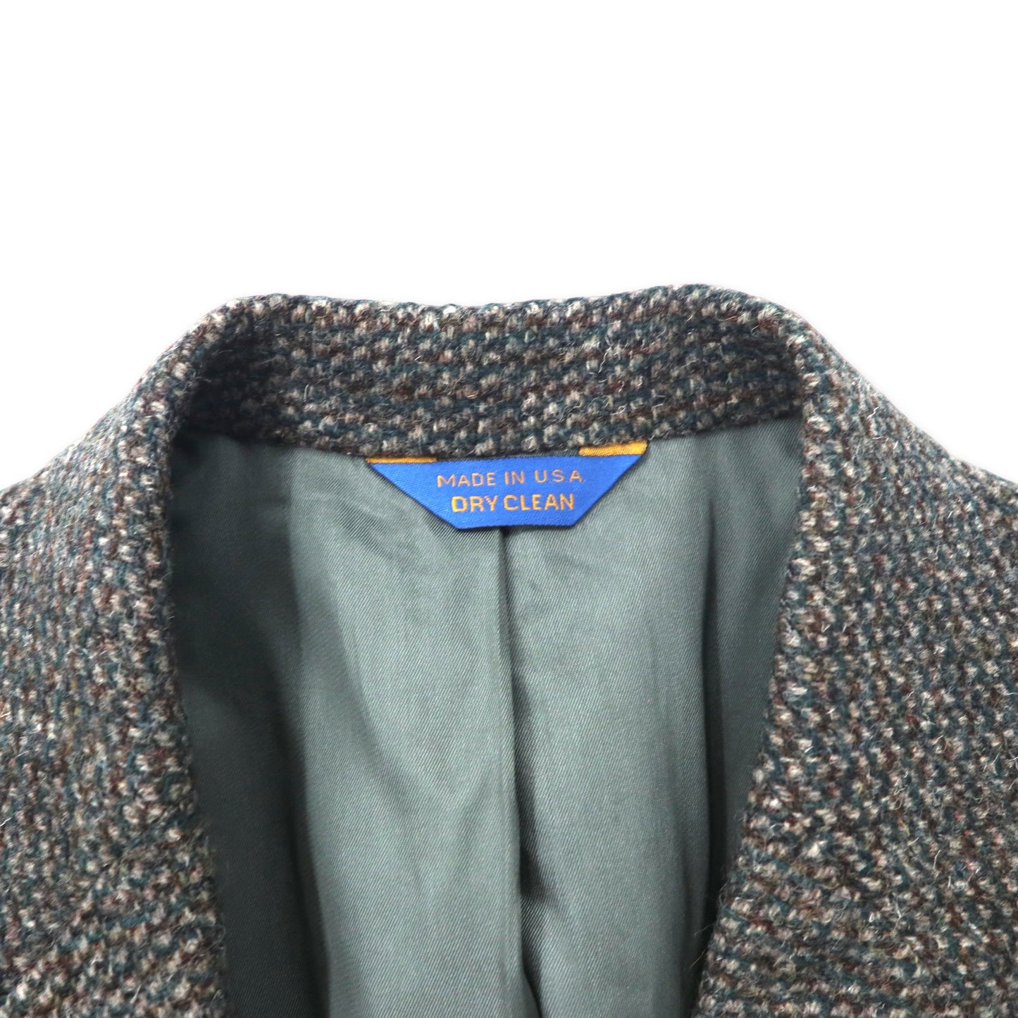 USA製 80年代 PENDLETON 2Bツイードジャケット 40 グレー ウール レザーエルボーパッチ