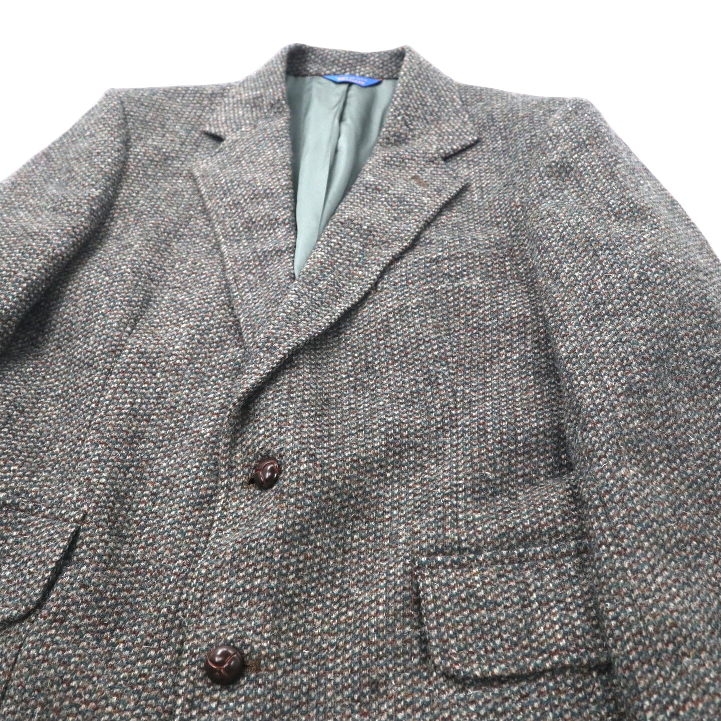 USA製 80年代 PENDLETON 2Bツイードジャケット 40 グレー ウール レザーエルボーパッチ