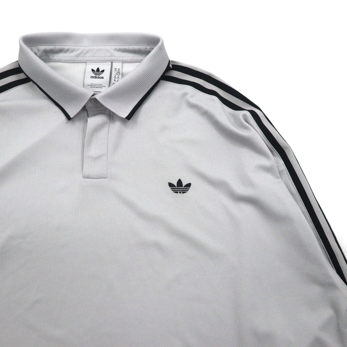adidas originals アディカラー ラグビー ポロシャツ ジャージ XL グレー ポリエステル トレフォイルロゴ 3ストライプス HK9900