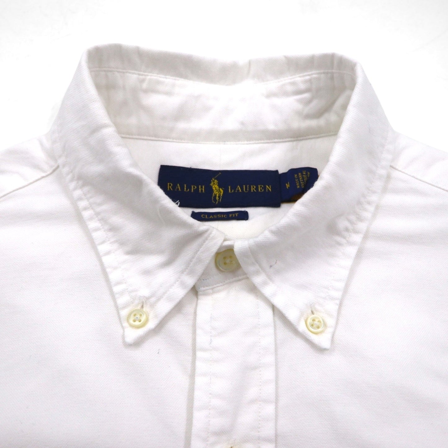 RALPH LAUREN クラシックフィット オックスフォード ボタンダウンシャツ M ホワイト コットン スモールポニー刺繍