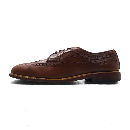 CHARLES TYRWHITT イギリス製 ウイングチップ フルブローグ カントリーシューズ 28.5cm ブラウン レザー シボ革 MDO65BRN