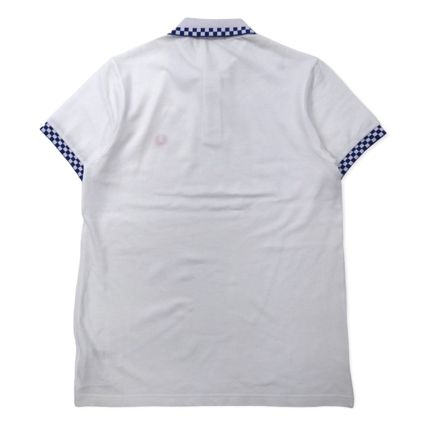 FRED PERRY コットンピケ ポロシャツ L ホワイト フラッグチェック コットン ワンポイントロゴ M4242