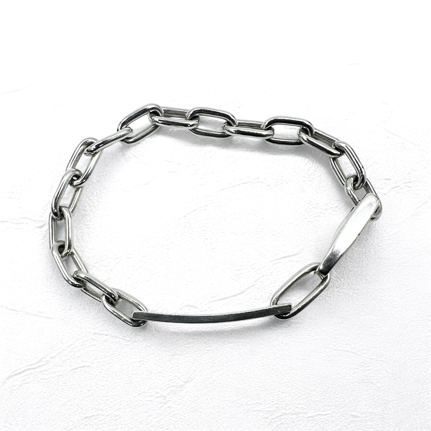 GUCCI イタリア製 オールドグッチ リンクチェーン ブレスレット シルバー 925 ロゴプレート ID