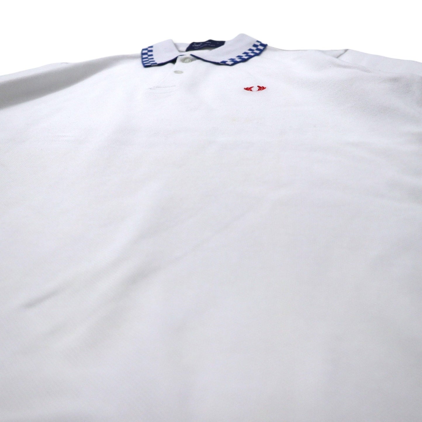 FRED PERRY コットンピケ ポロシャツ L ホワイト フラッグチェック コットン ワンポイントロゴ M4242