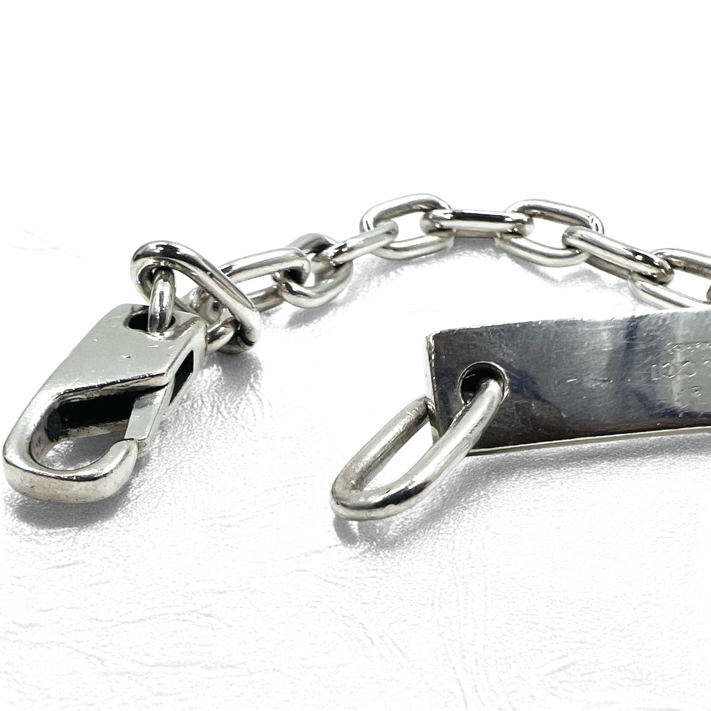 GUCCI イタリア製 オールドグッチ リンクチェーン ブレスレット シルバー 925 ロゴプレート ID