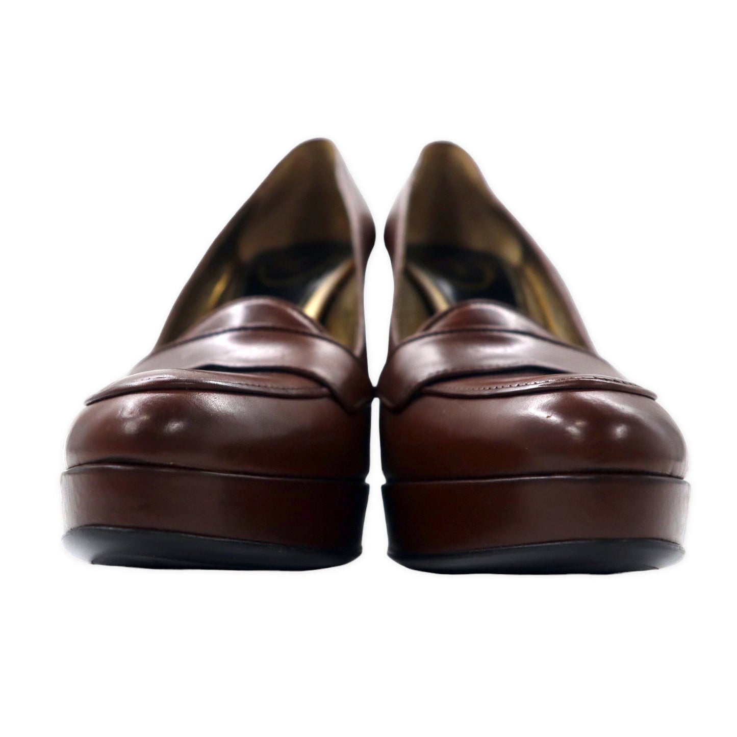 PRADA ハイヒール パンプス 23.5cm ブラウン レザー イタリア製