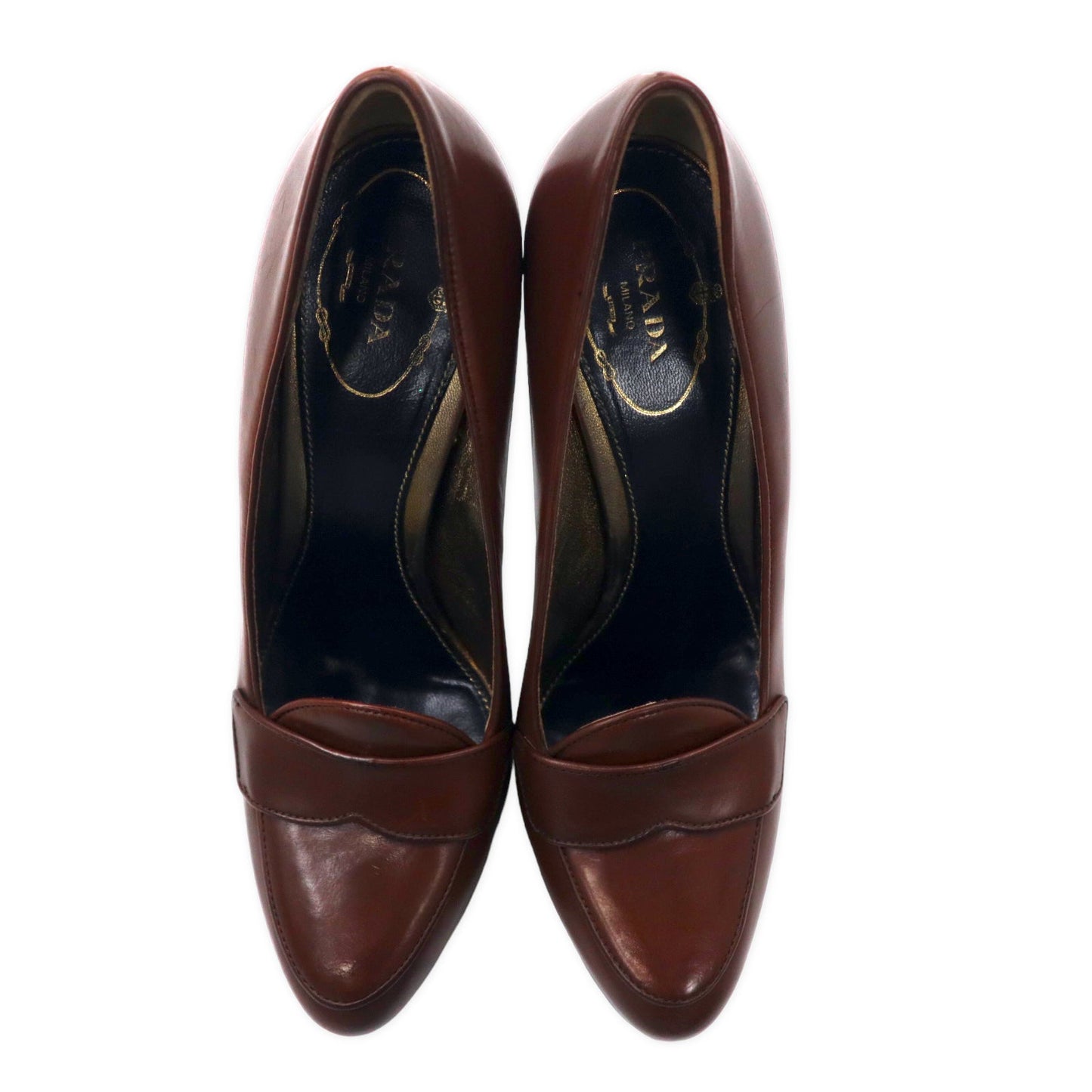 PRADA ハイヒール パンプス 23.5cm ブラウン レザー イタリア製
