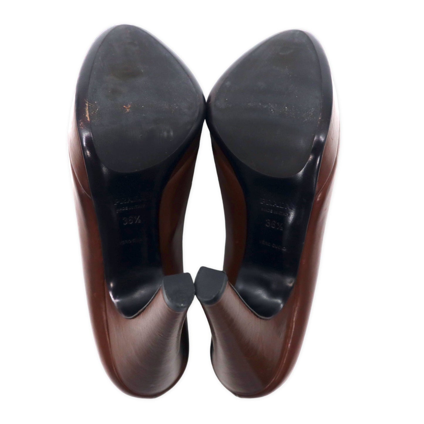 PRADA ハイヒール パンプス 23.5cm ブラウン レザー イタリア製