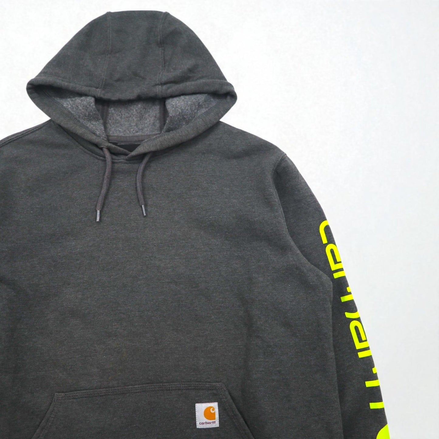 carhartt ルーズフィット ミッドウェイト ロゴ スリーブ フーディー パーカー Loose Fit Midweight M グレー 裏起毛 袖ロゴ K288 メキシコ製