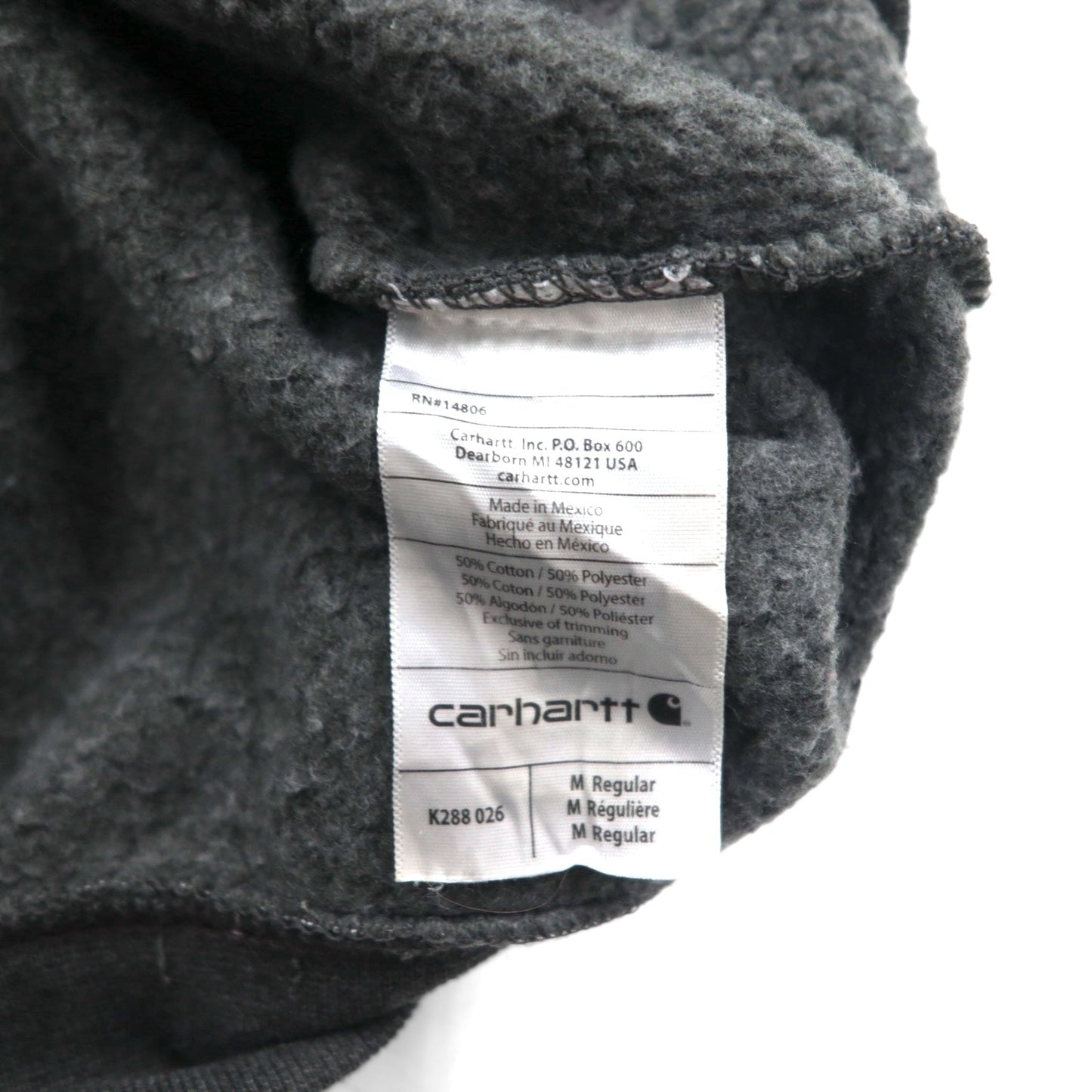 carhartt ルーズフィット ミッドウェイト ロゴ スリーブ フーディー パーカー Loose Fit Midweight M グレー 裏起毛 袖ロゴ K288 メキシコ製
