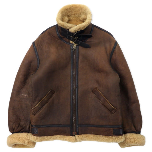 US AIR FORCE B-3 ムートン ボア フライトジャケット L ブラウン 羊革 レザー SWP No.24008423