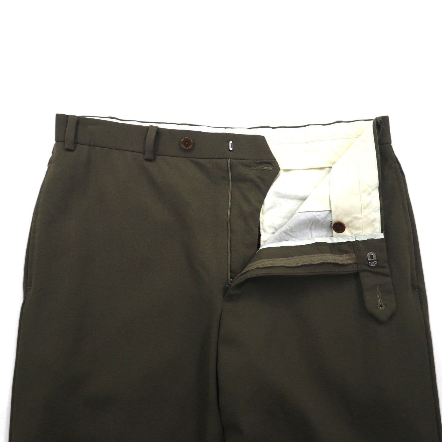 BROOKS BROTHERS 346 スラックスパンツ MADISON FIT M カーキ ウール