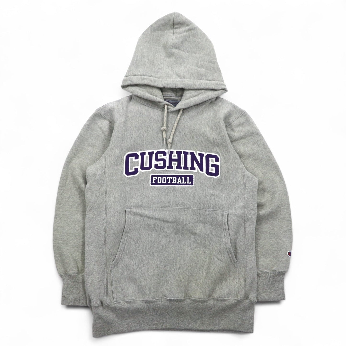 Champion リバースウィーブ REVERSE WEAVE プルオーバーパーカー S グレー カレッジ CUSHING FOOTBALL メキシコ製