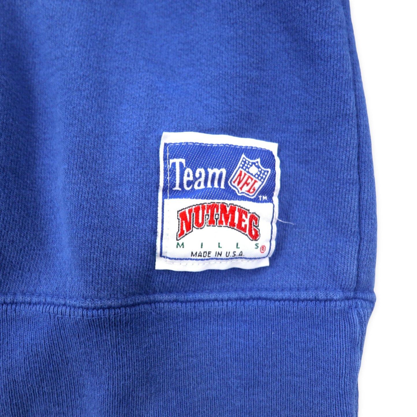 NUTMEG USA製 90年代 NFL GIANTS フットボール プルオーバーパーカー XL ブルー コットン