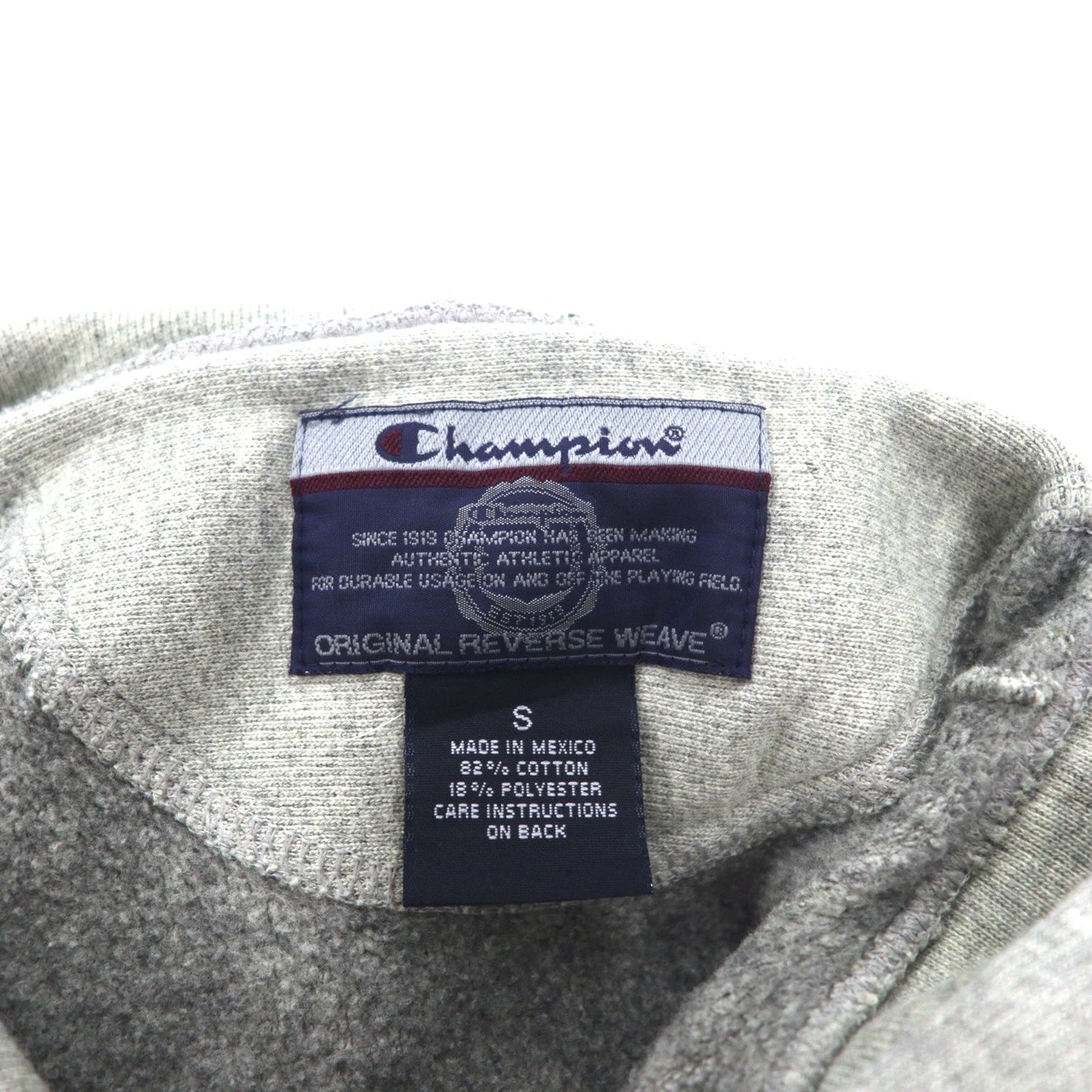 Champion リバースウィーブ REVERSE WEAVE プルオーバーパーカー S グレー カレッジ CUSHING FOOTBALL メキシコ製