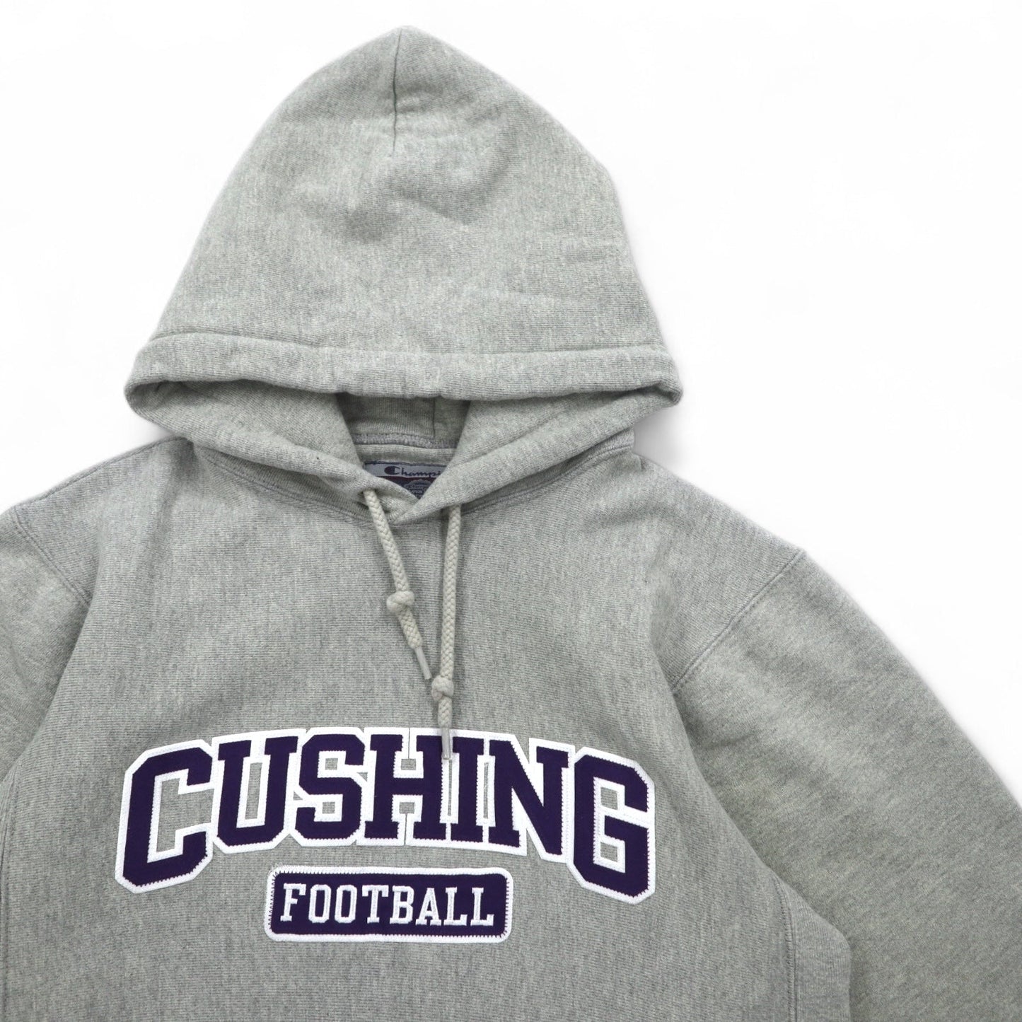 Champion リバースウィーブ REVERSE WEAVE プルオーバーパーカー S グレー カレッジ CUSHING FOOTBALL メキシコ製