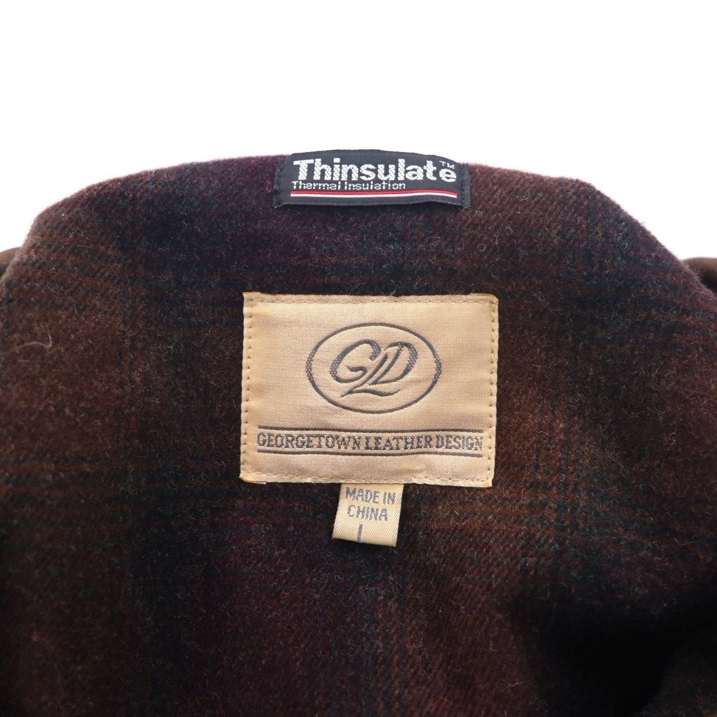 90年代 GEORGETOWN LEATHER DESIGN レザー A-2 フライトジャケット L ブラウン Thinsulate 中綿 ライナー着脱式