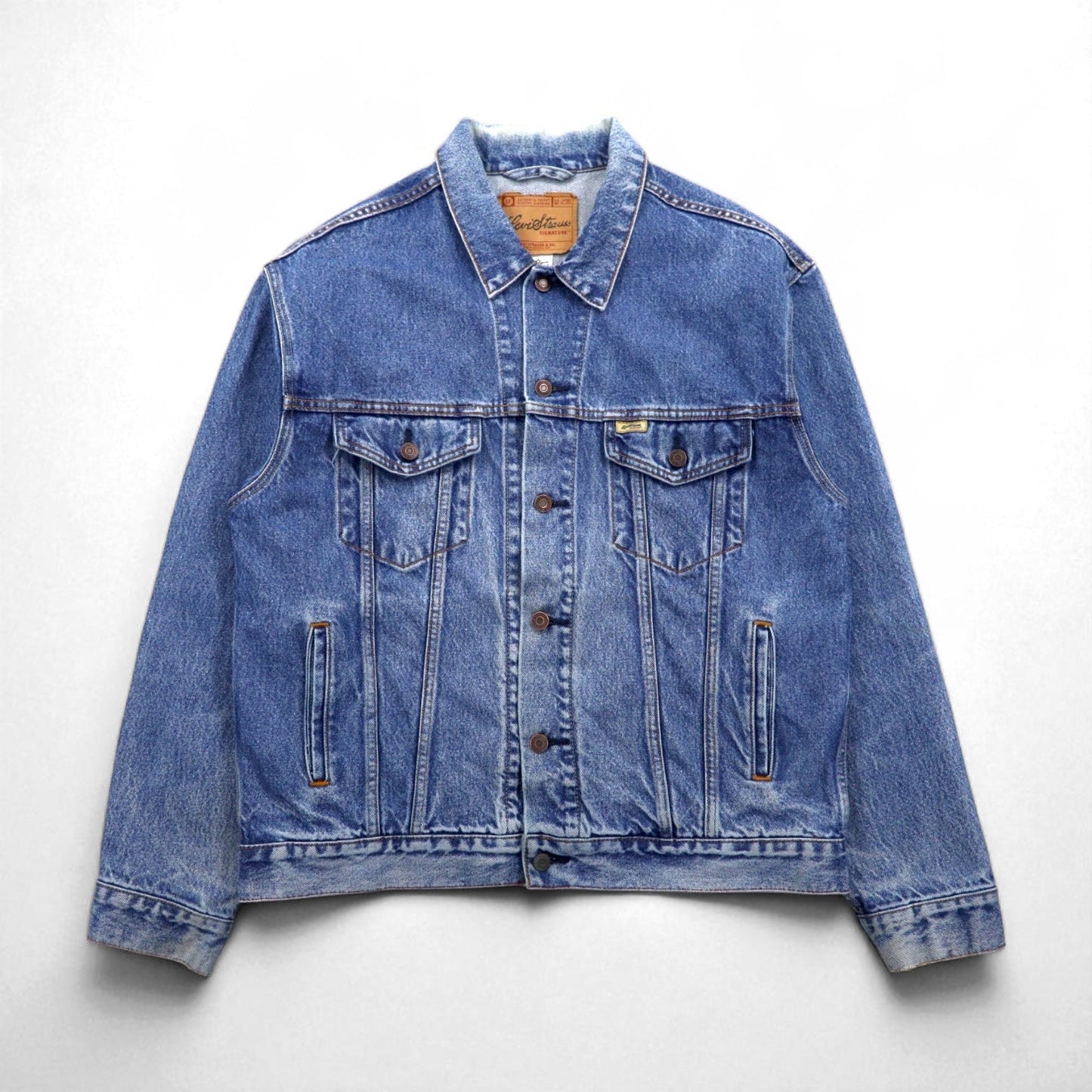 Levi's SIGNATURE デニム トラッカージャケット 3rdタイプ Gジャン L インディゴ ブルー