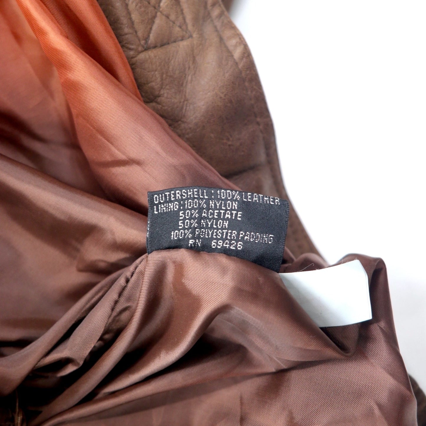 90年代 GEORGETOWN LEATHER DESIGN レザー A-2 フライトジャケット L ブラウン Thinsulate 中綿 ライナー着脱式