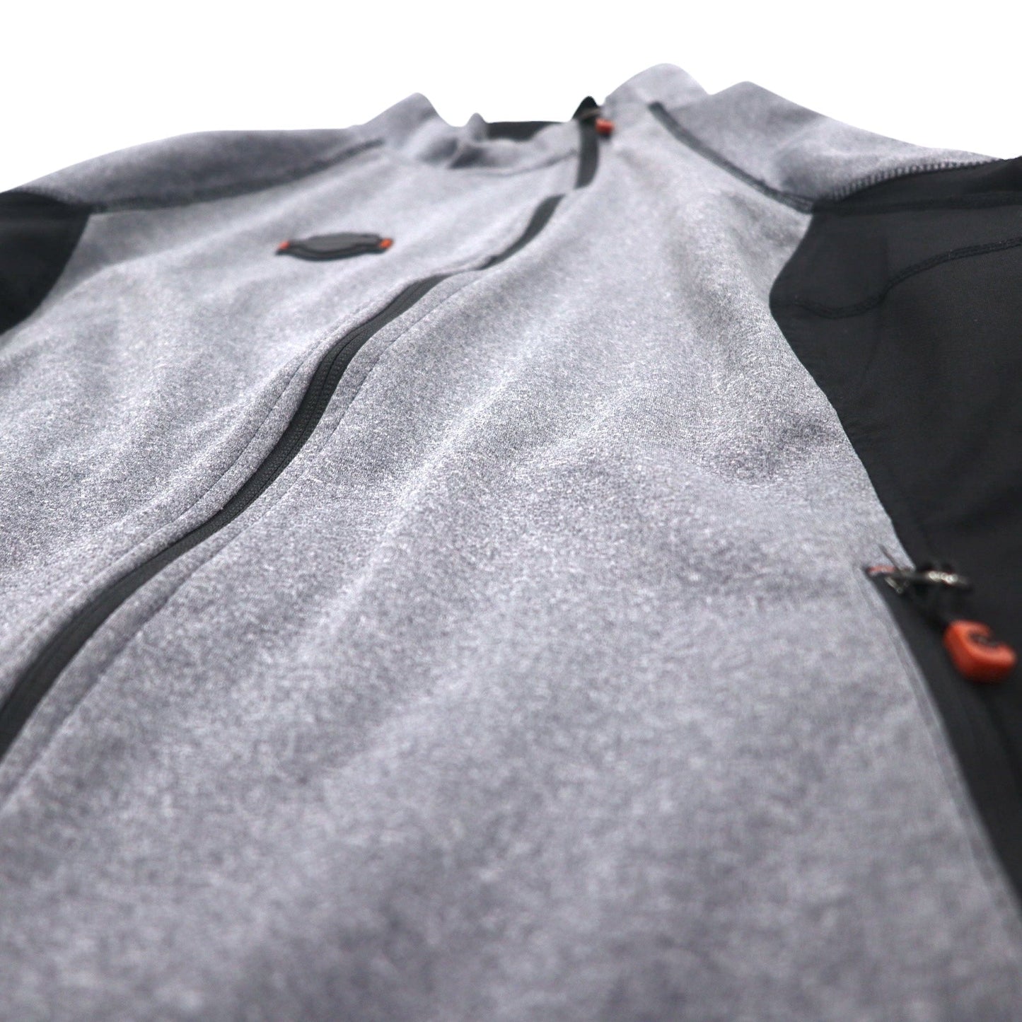 HARLEY DAVIDSON ソフトシェルジャケット ジャージ L グレー ストレッチ サムホール ダブルジップ