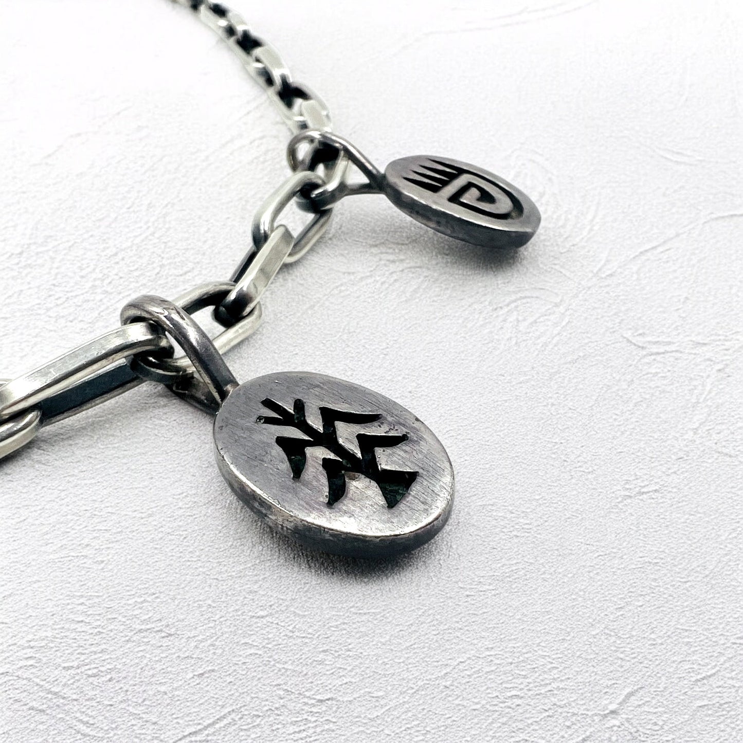 NAVAJO インディアンジュエリー Timothy Lee ネックレス ナバホ族 シルバー リンク チェーン Sterling スタンプワーク トライバル