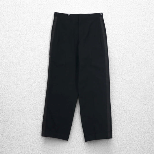 50s Vintage Trousers サイドライン スラックスパンツ L ブラック CONMARジッパー サスペンダーボタン