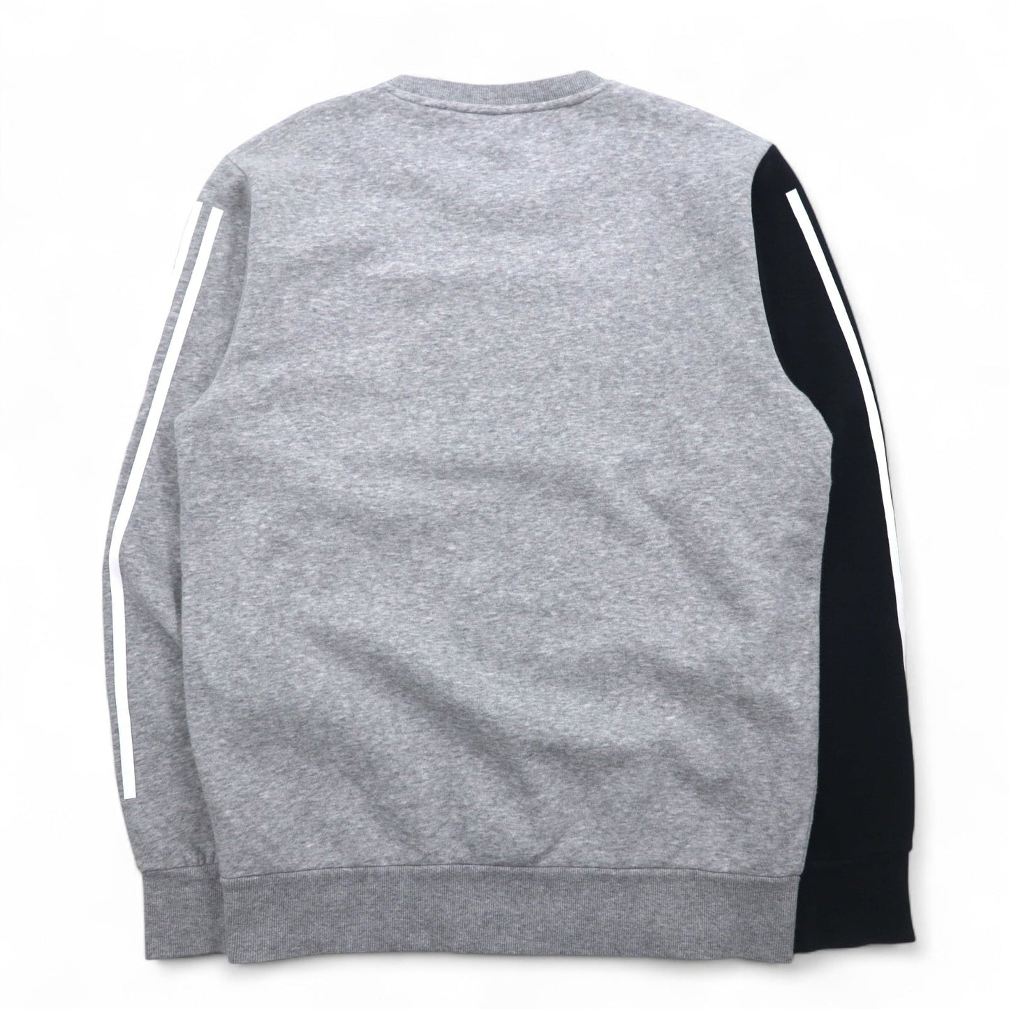 adidas スポーツ ID クルー スウェット XL グレー ブラック 裏起毛 3ストライプ Sport ID EB7589