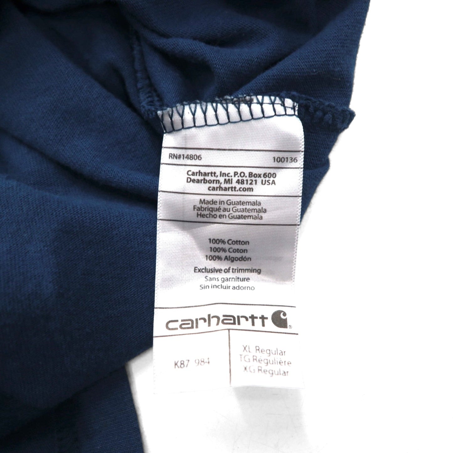 carhartt オリジナルフィット ポケット Tシャツ ポケTee XL ORIGINAL FIT ネイビー コットン