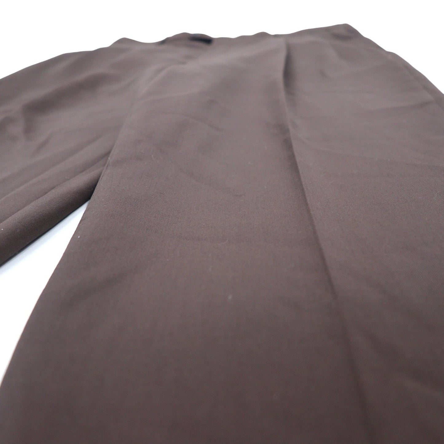USA製 90年代 HICKEY FREEMAN タック ワイド スラックスパンツ 36R ブラウン ウール