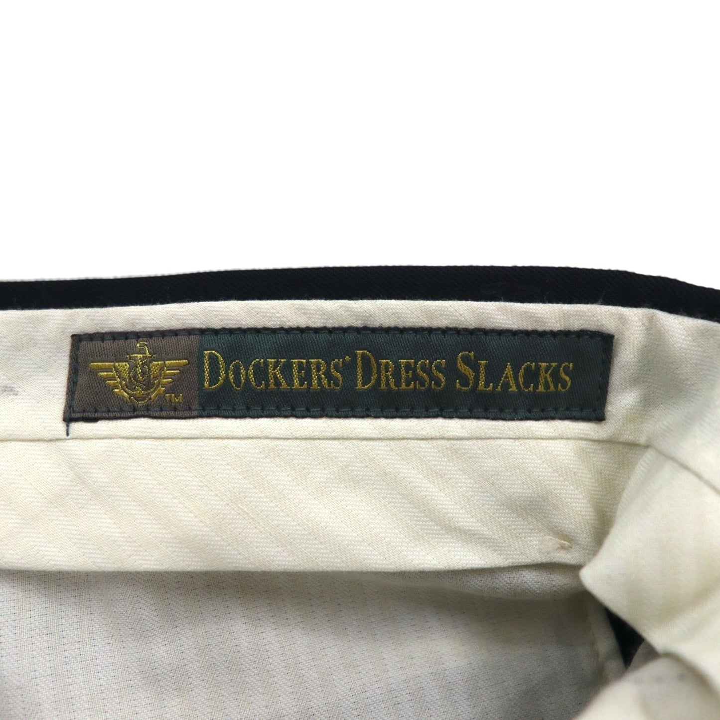 DOCKERS ( Levi's ) DRESS SLACKS 90年代 2タック ワイド スラックスパンツ L ブラック ポリエステル ウール